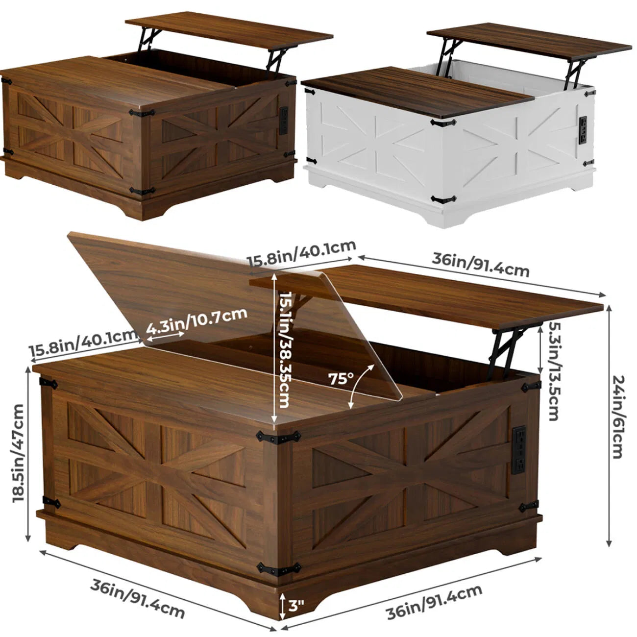 The Weston Smart-Stow Farmhouse Coffee Table