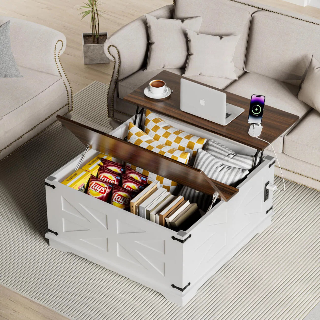 The Weston Smart-Stow Farmhouse Coffee Table